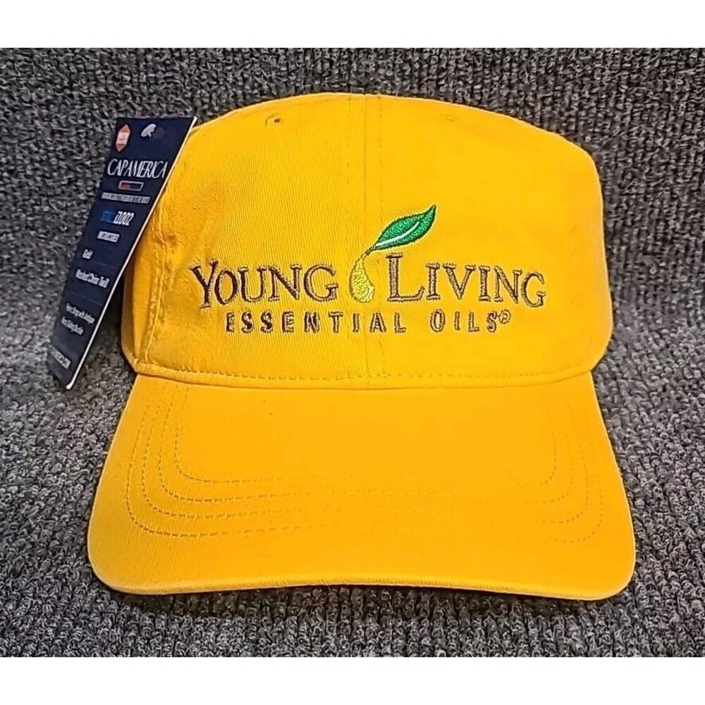 NEW Young Living Essential Oils Baseball Cap Hat One Size Yellow Cap America